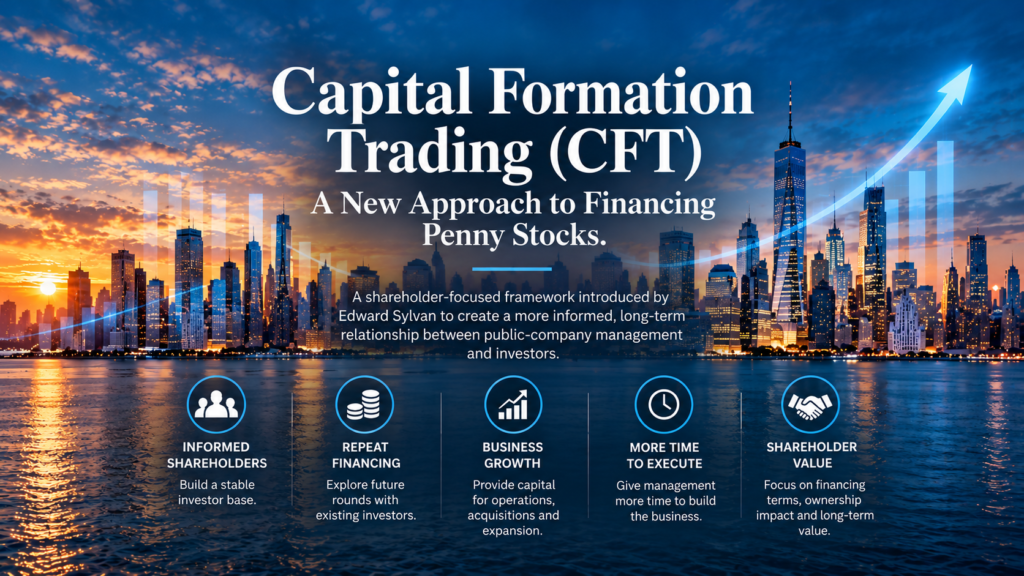 city scape with capital formation trading as the headline